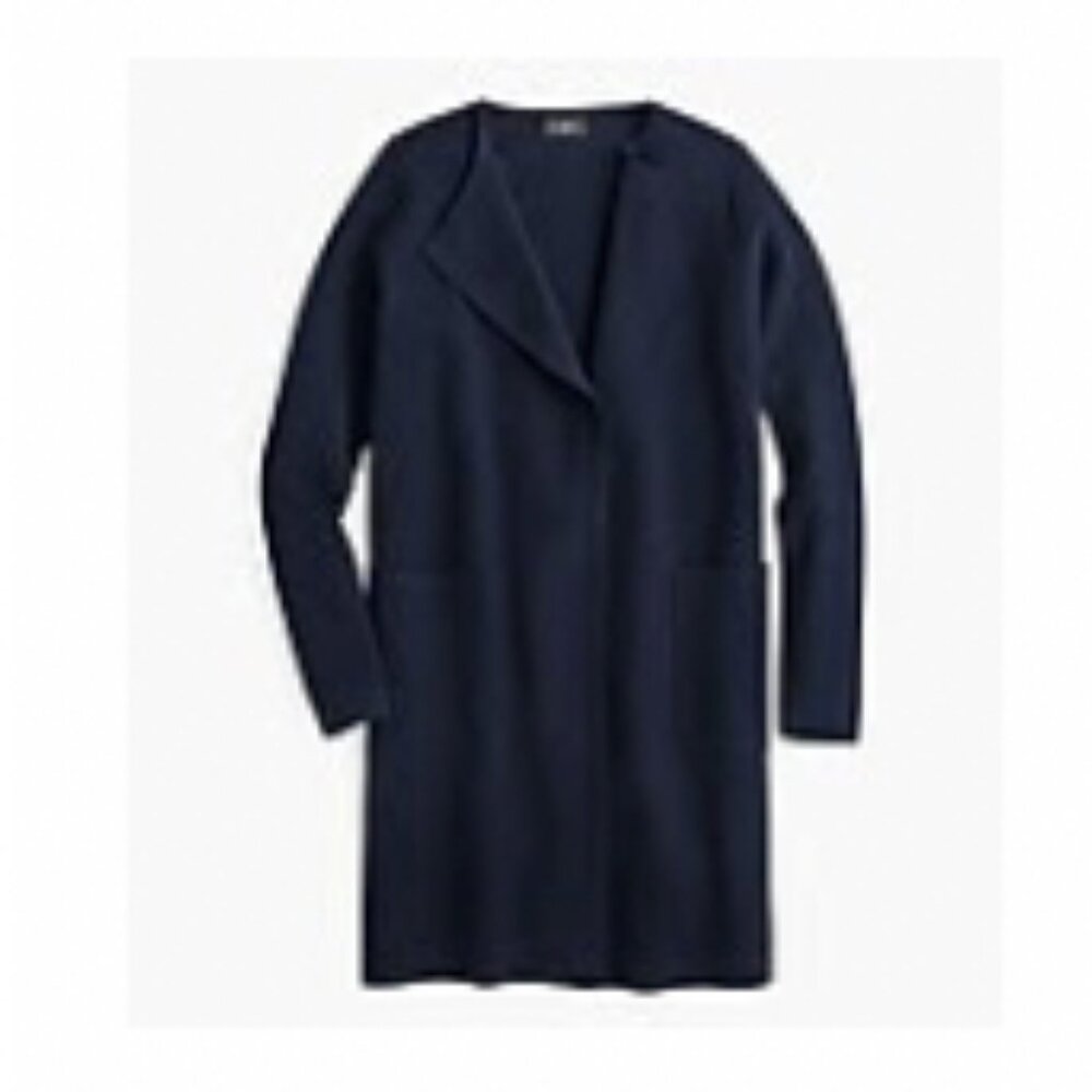J Crew Juliette collarless sweater-blazer - Navy, Barely Worn